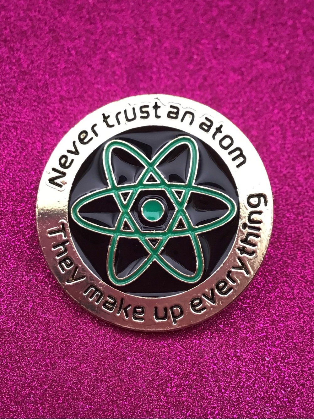 Atoms Enamel Pin